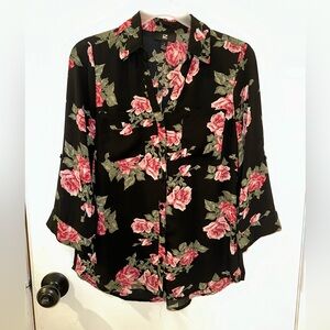 Woman’s Sheer Floral Blouse